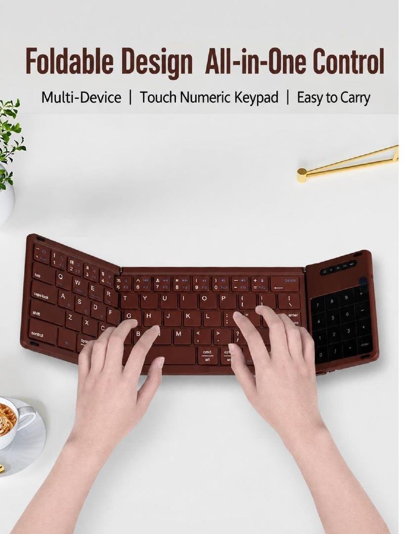 B077 threeWireless Bluetooth Folding Keyboard